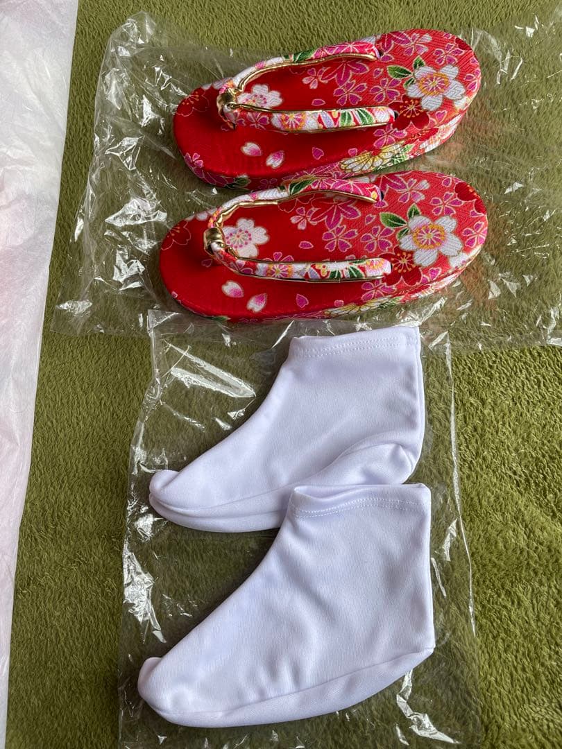 【正絹】着物セット 七五三 お宮参 被布コート 下駄 着物 女の子 産着