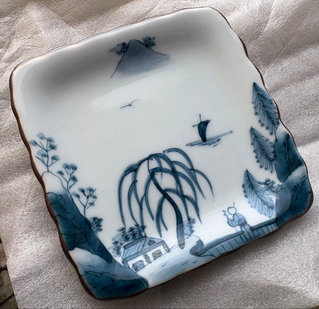 【新品未使用】有田焼 白川谷 華山窯 内外山水　蒸椀揃　五客　最高級品