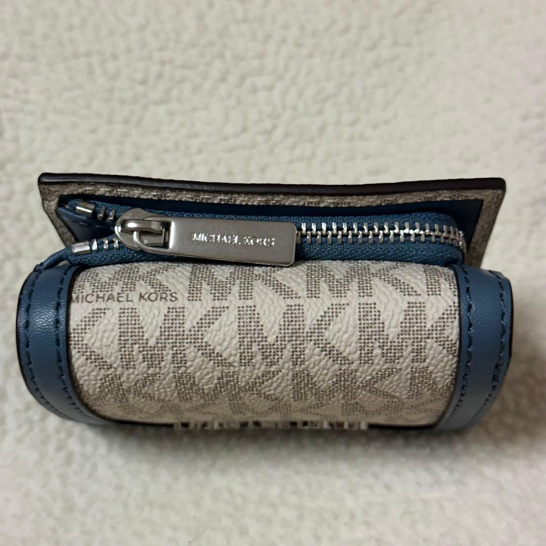 【美品】MICHAEL KORS MKロゴ折りたたみ財布