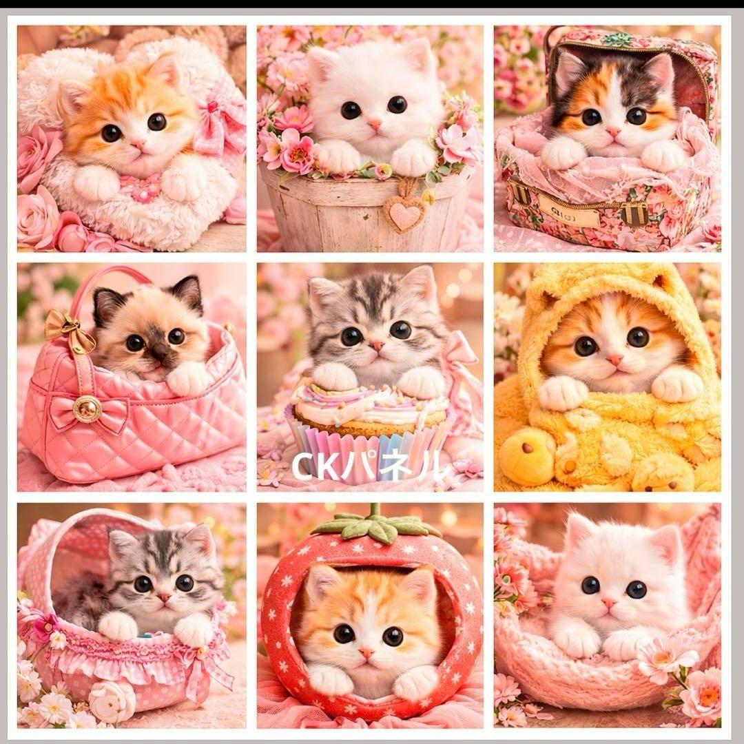 おねんねにゃんこパネル生地　ハンドメイド