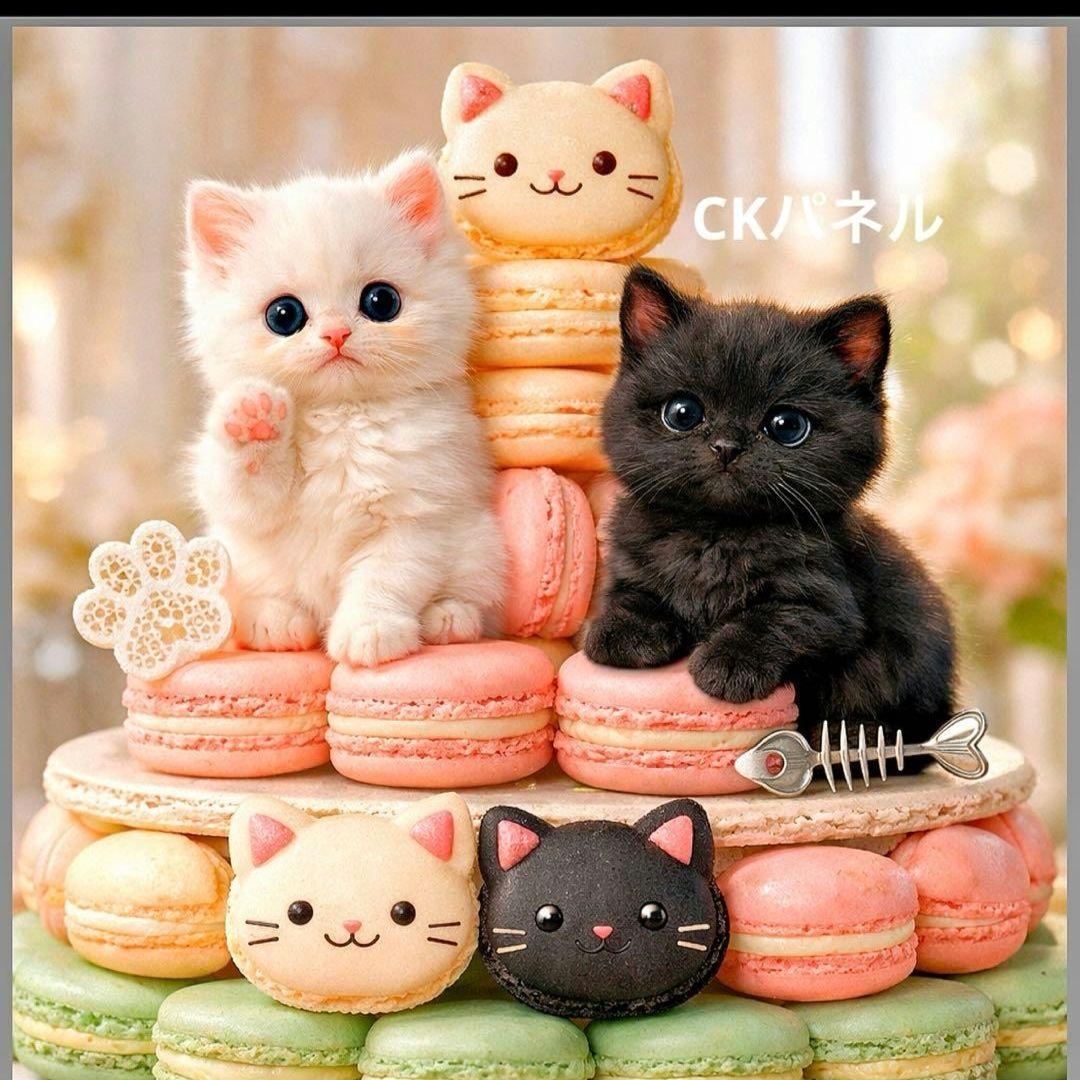 おねんねにゃんこパネル生地　ハンドメイド