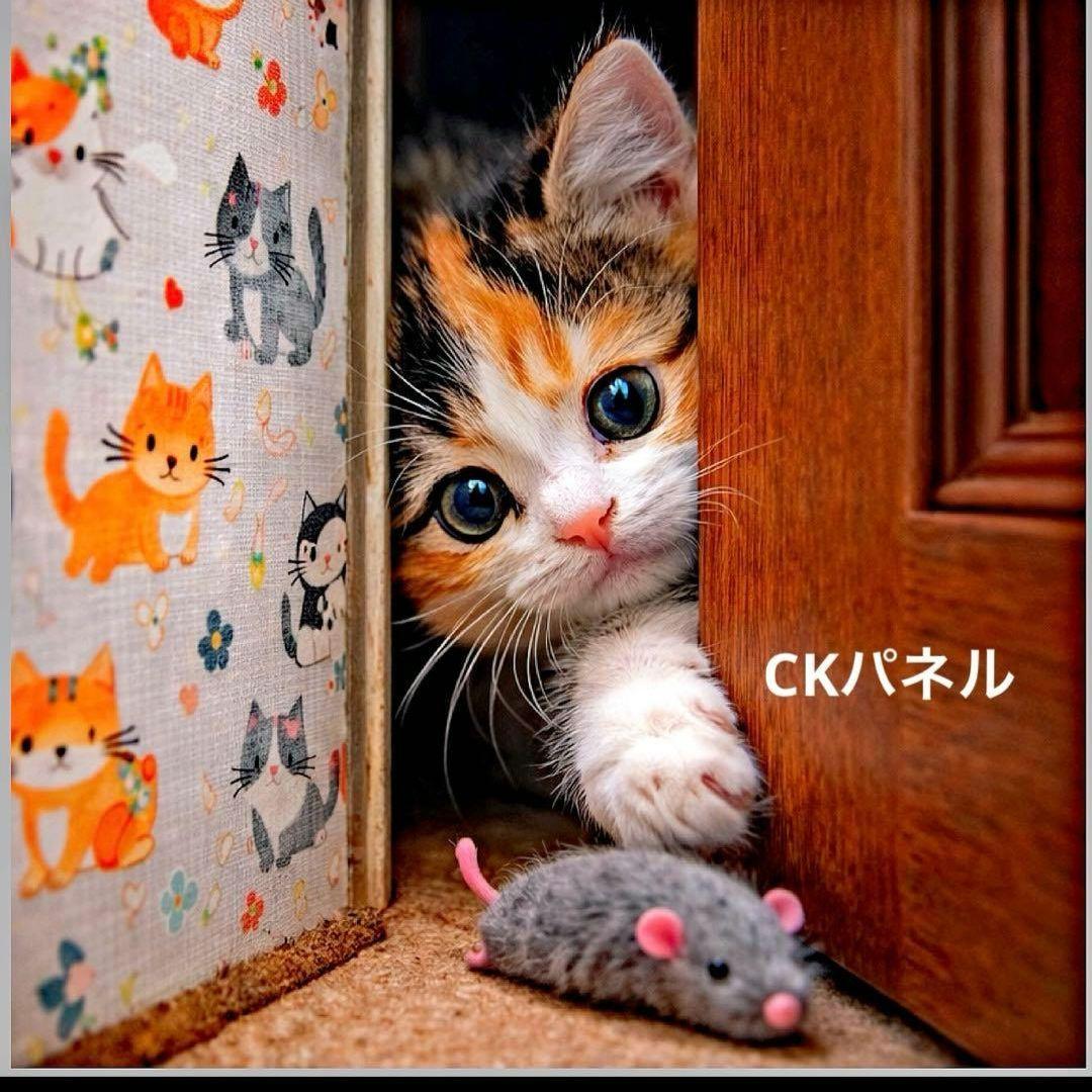 おねんねにゃんこパネル生地　ハンドメイド