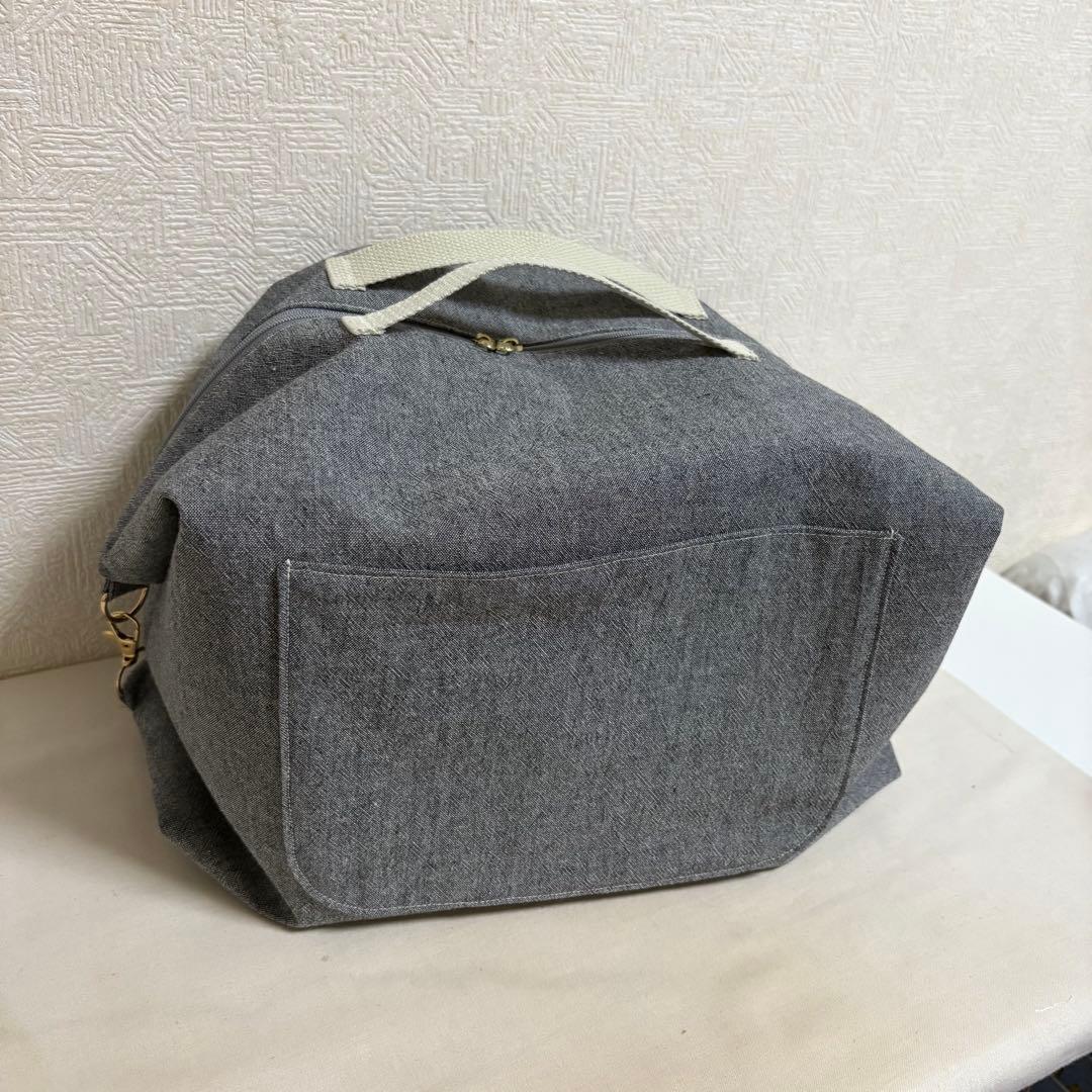 大きめのグレーのトラベルバッグ/ボストンバッグ3WAY