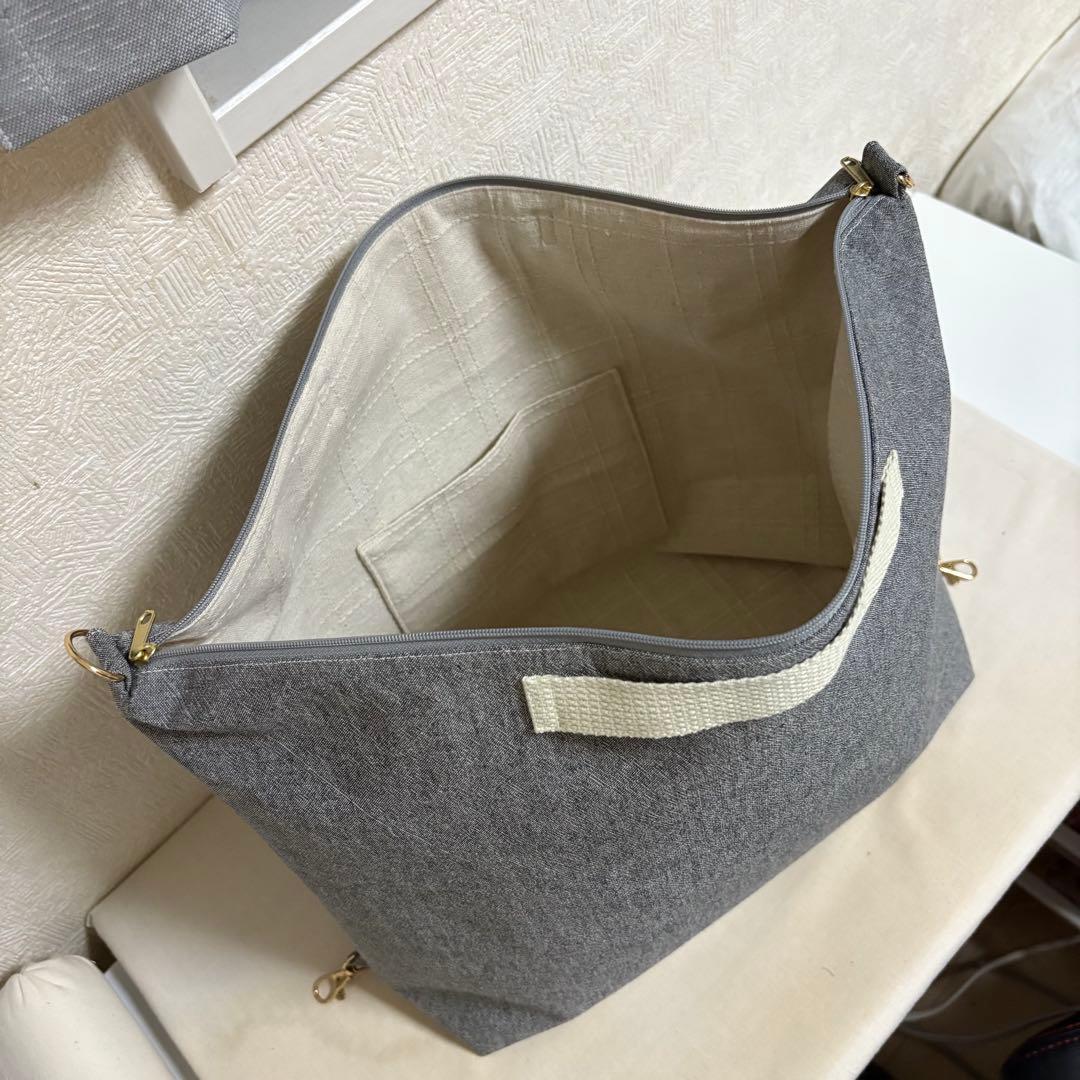 大きめのグレーのトラベルバッグ/ボストンバッグ3WAY