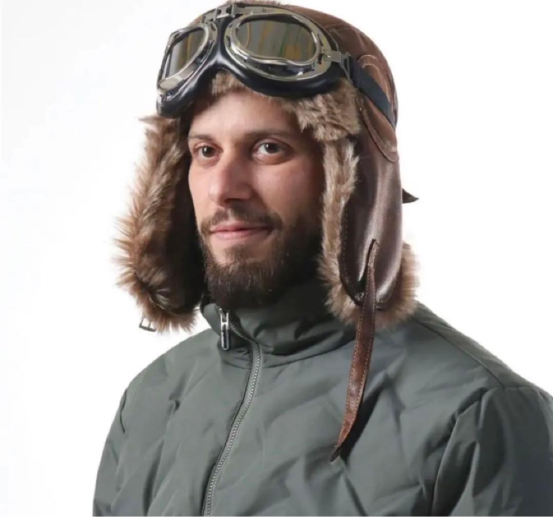 ★アピエイター帽子⭐︎オープンカー/特攻隊/暴走族/ゴーグル付特攻隊旭風防車帽子