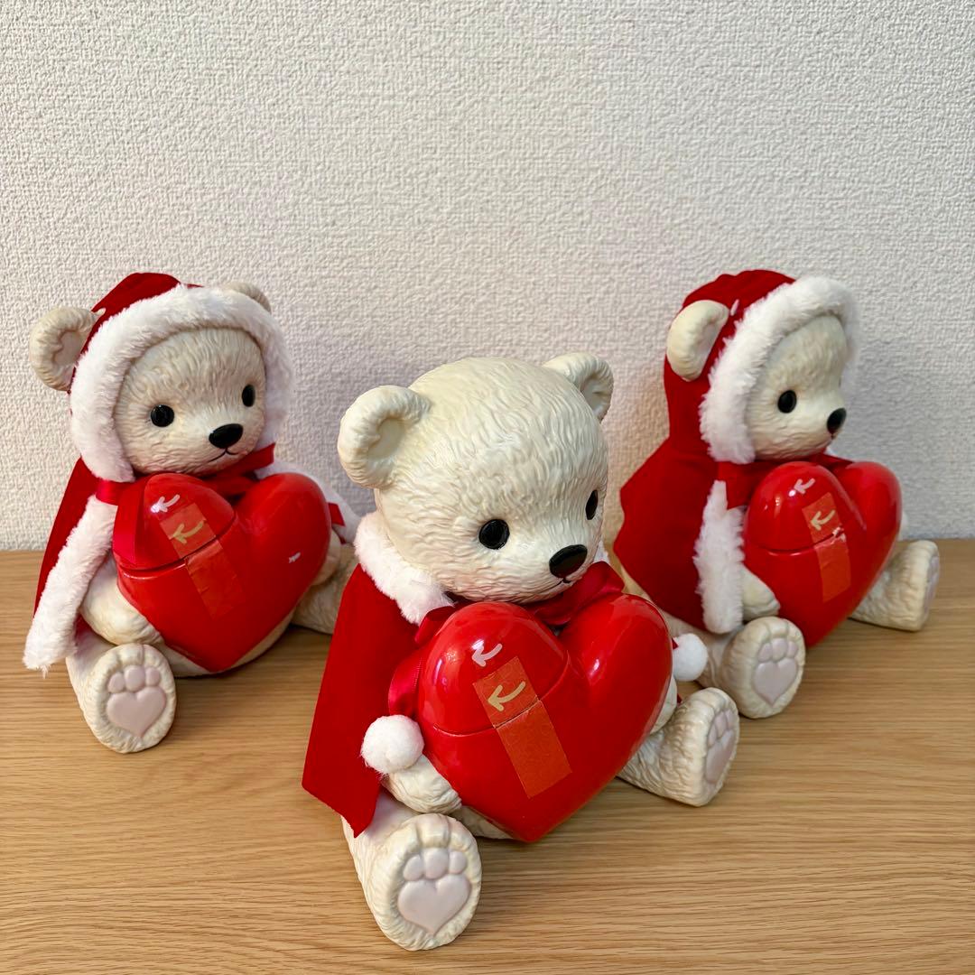 【テディ デキャンタ クリスマス】3体セット（空ボトル）