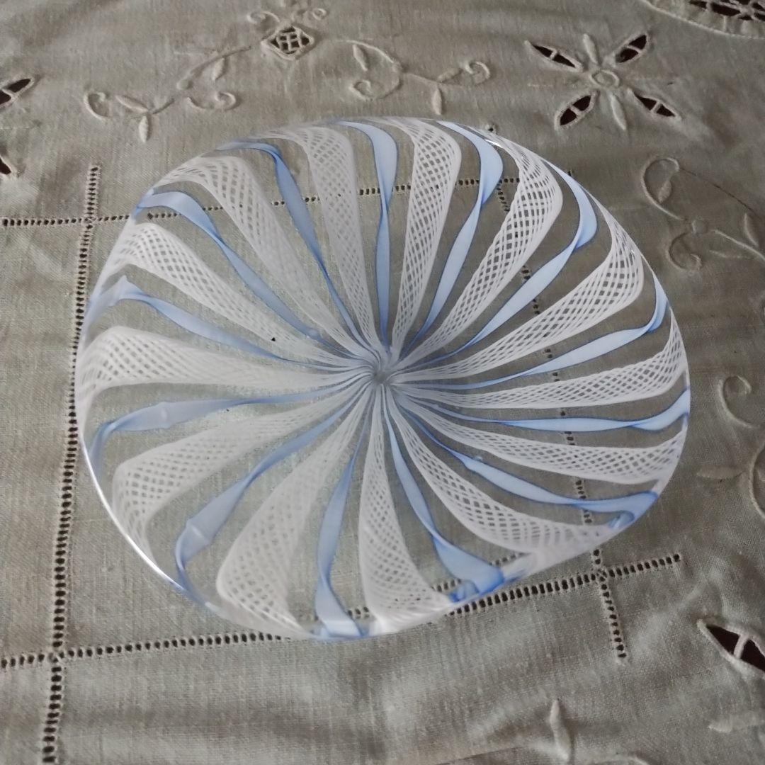 せ*ん様 ベネチアングラス　ベネチアンガラス　吹きガラス　小皿　２枚セット　 レ