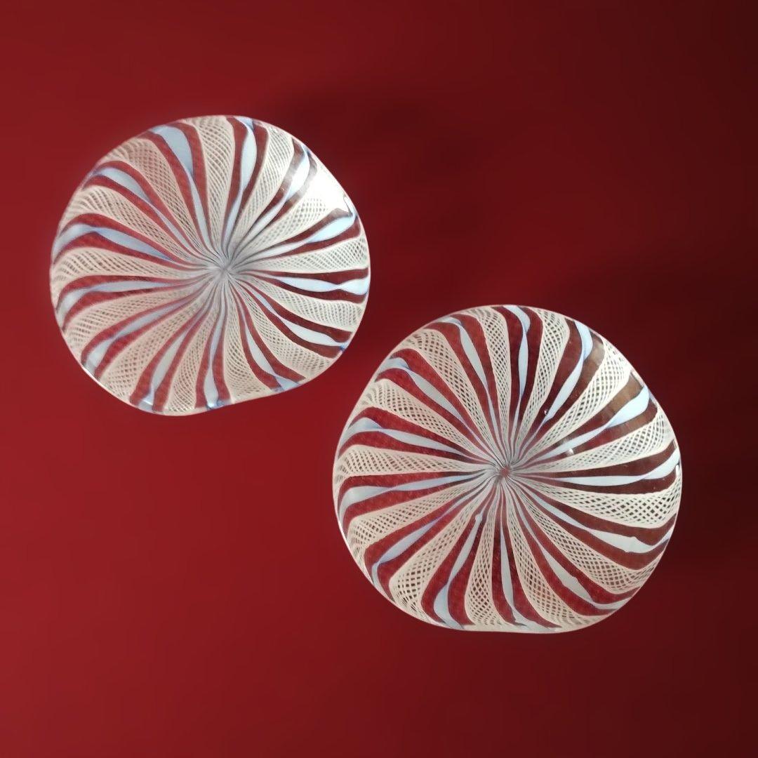 せ*ん様 ベネチアングラス　ベネチアンガラス　吹きガラス　小皿　２枚セット　 レ