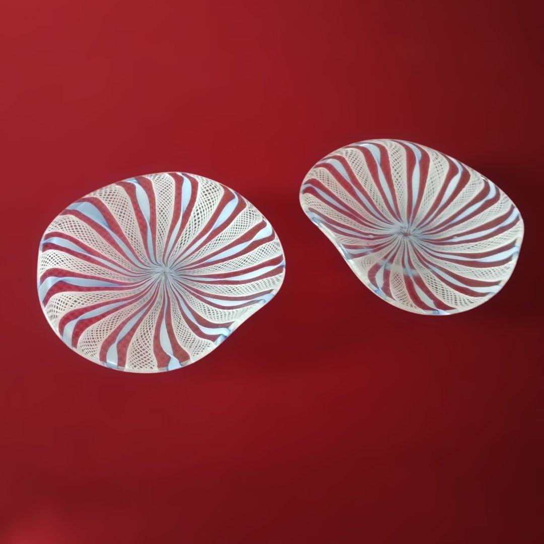 せ*ん様 ベネチアングラス　ベネチアンガラス　吹きガラス　小皿　２枚セット　 レ