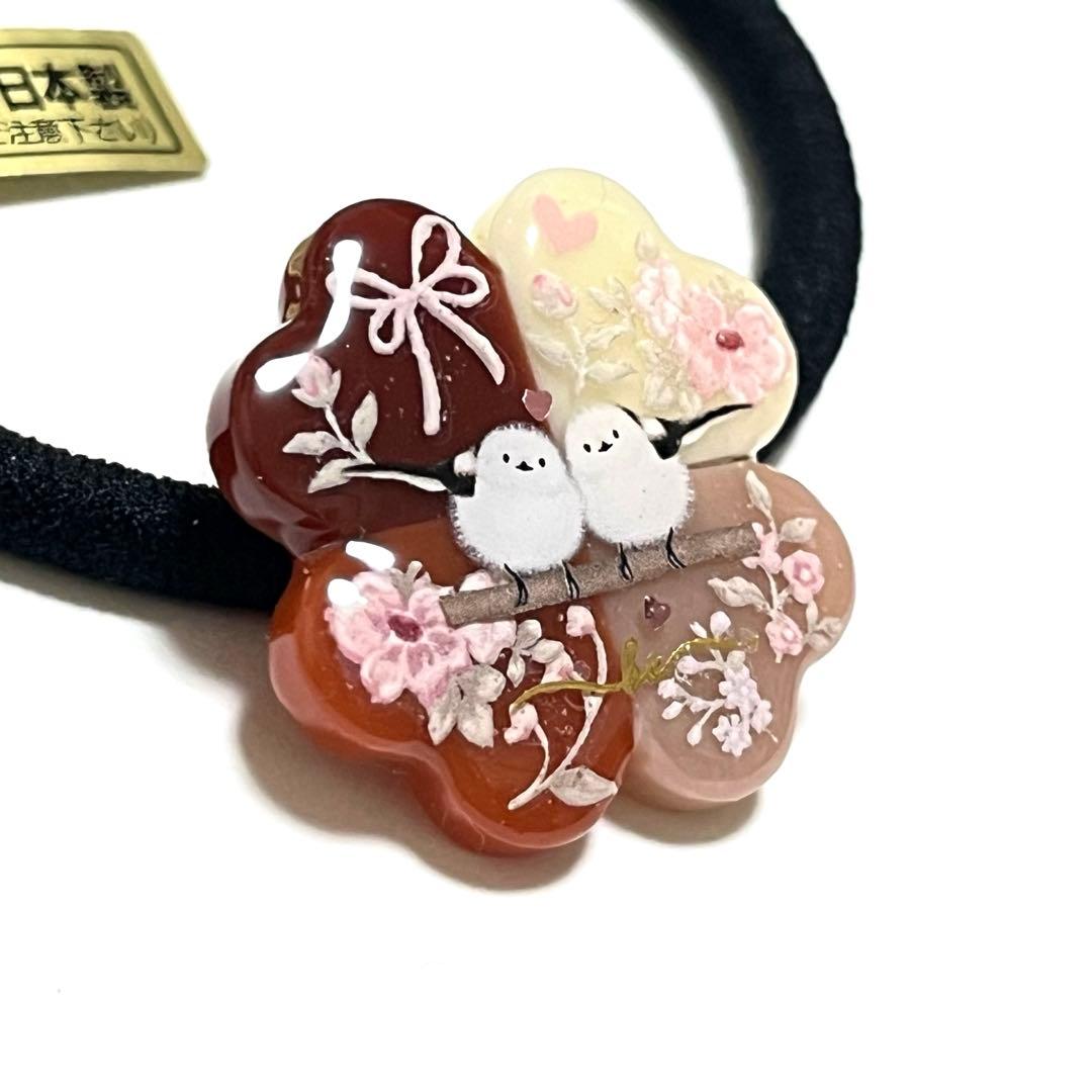 カヤ　☪︎⋆☽様お取り置きです。Ｎｏ．192 シマエナガ クローバー レジン