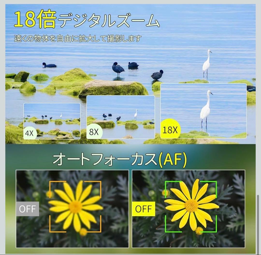 Beho 5K録画 デジタルカメラ スマホに送れる デジカメ 7500万画素