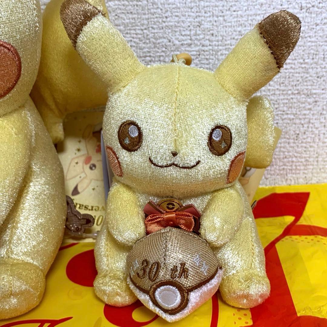 【既日発送】30周年記念ぬいぐるみ ピカピカ！ピカチュウ マスコット2点セット