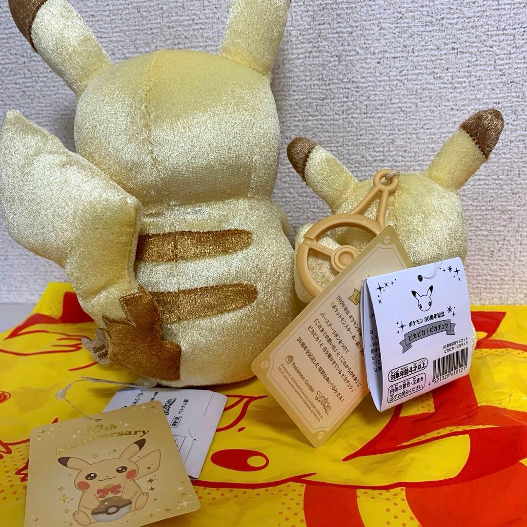 【既日発送】30周年記念ぬいぐるみ ピカピカ！ピカチュウ マスコット2点セット