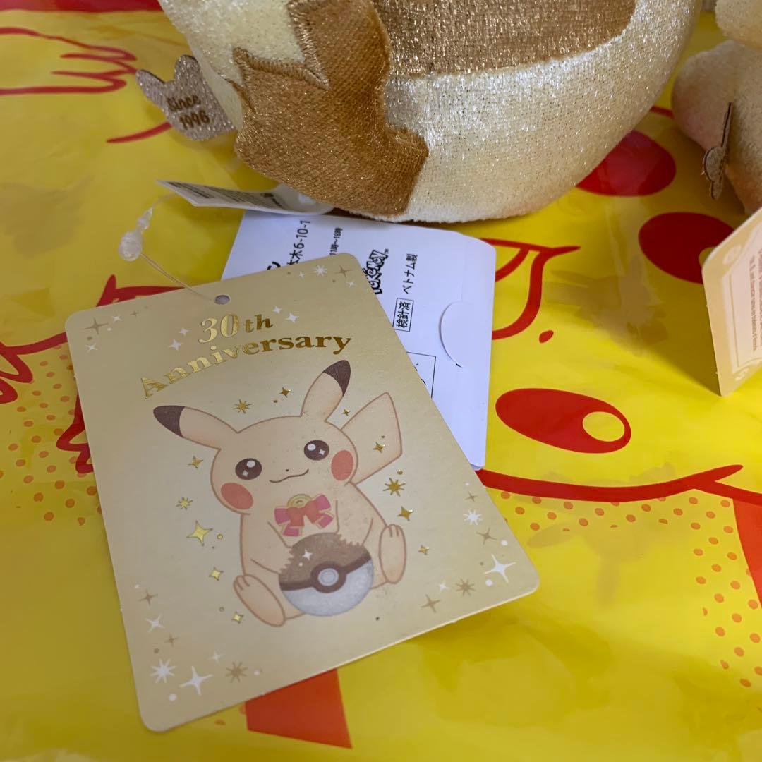 【既日発送】30周年記念ぬいぐるみ ピカピカ！ピカチュウ マスコット2点セット