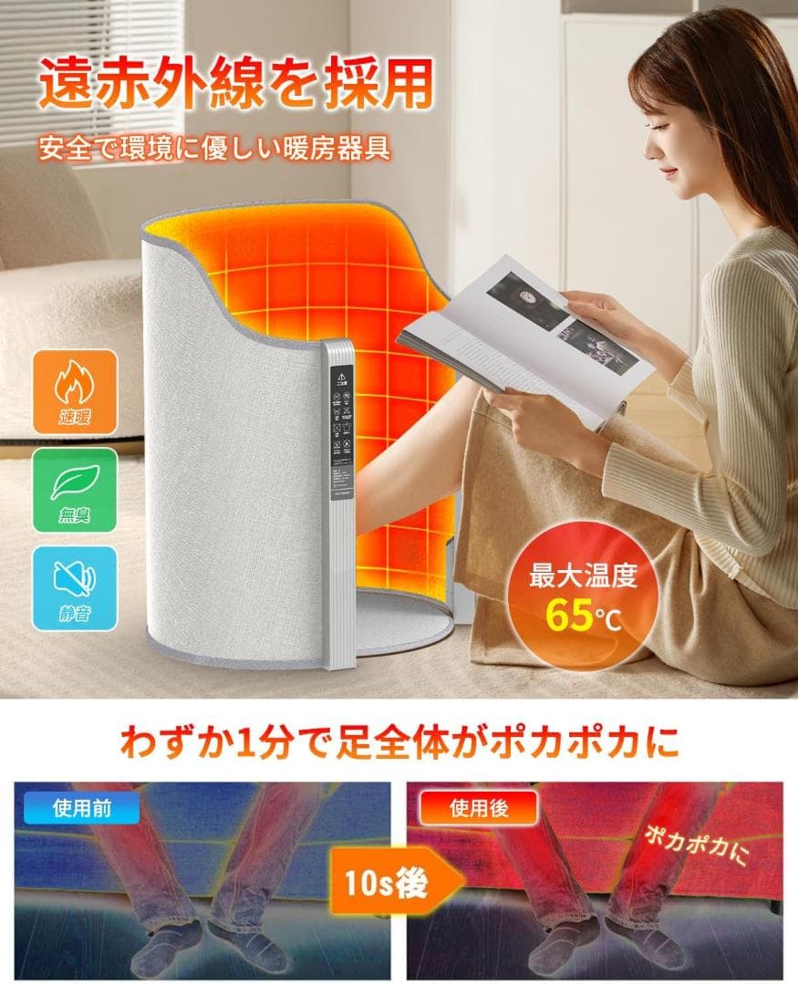 パネルヒーター 足元【2024新登場・540°全方位発熱・省エネ】PSE認証済