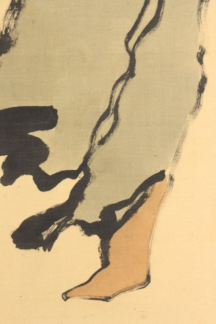 No5915 掛軸　在印　土龍　出山釈迦図　着色　絹本　仏教美術　仏画　送料無料