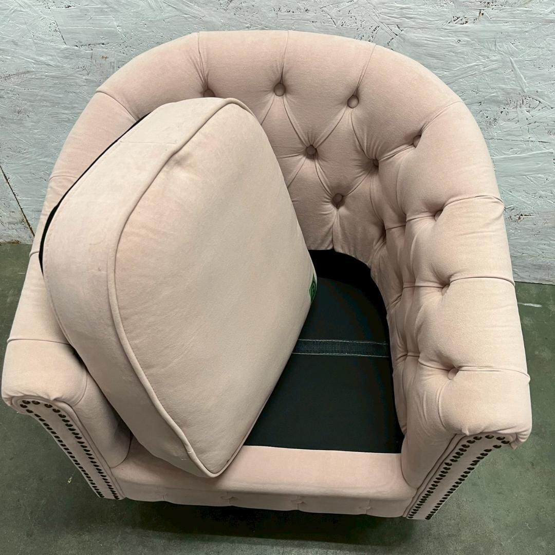 チェスターフィールド 1人掛けソファ ピンク VINCENT ③ A0606