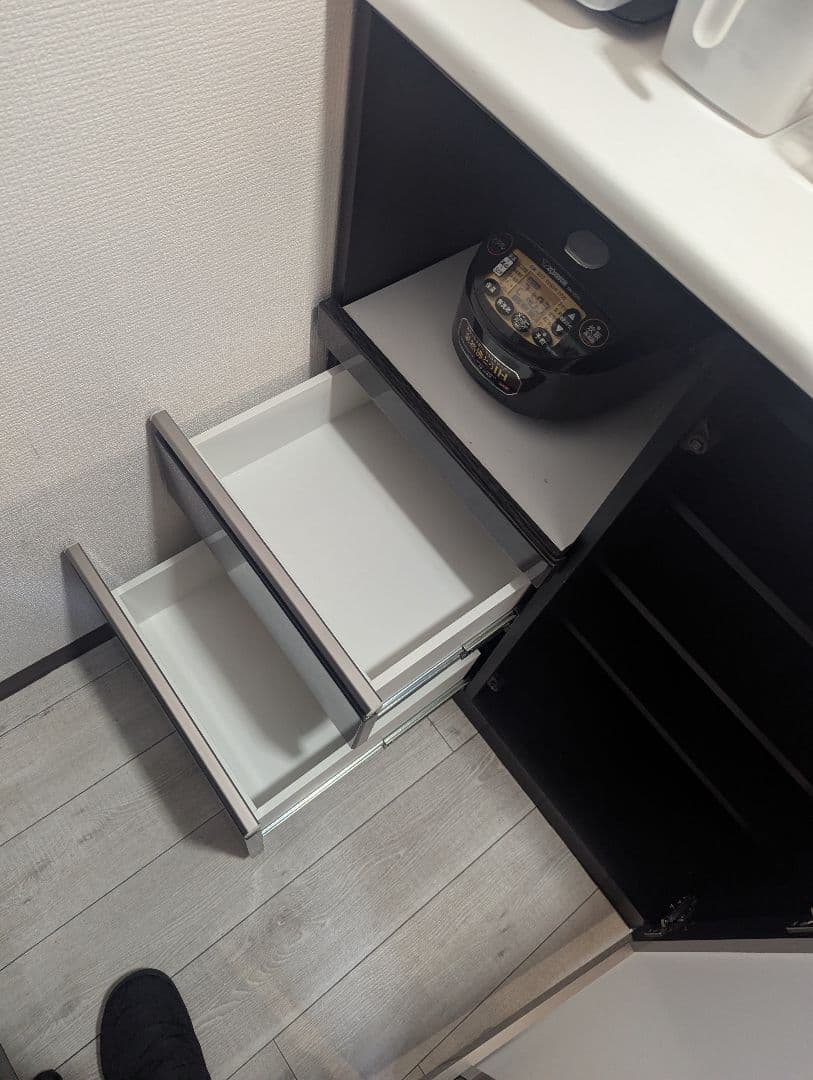 【美品】NITORIニトリ キッチンカウンター ブラック×ホワイト ポスティア