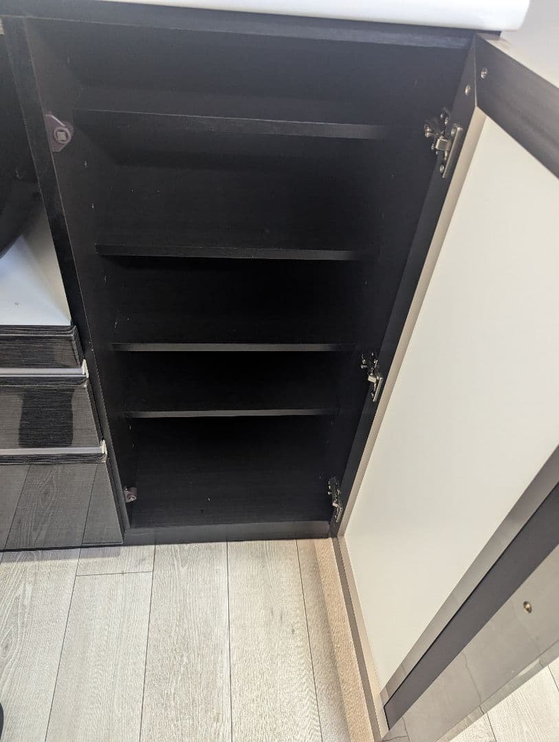 【美品】NITORIニトリ キッチンカウンター ブラック×ホワイト ポスティア