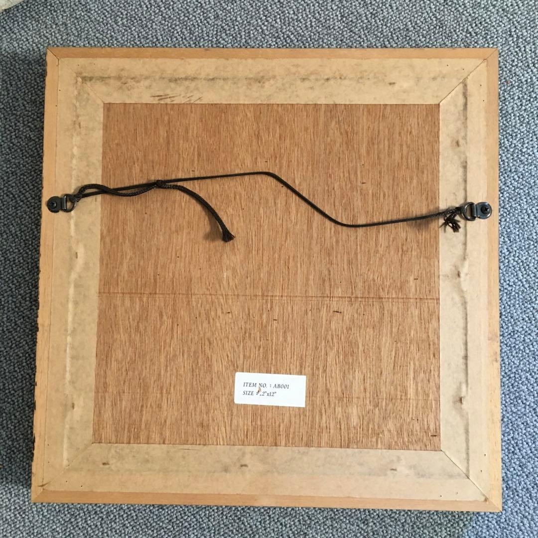 朱四角　額縁　インテリアアート