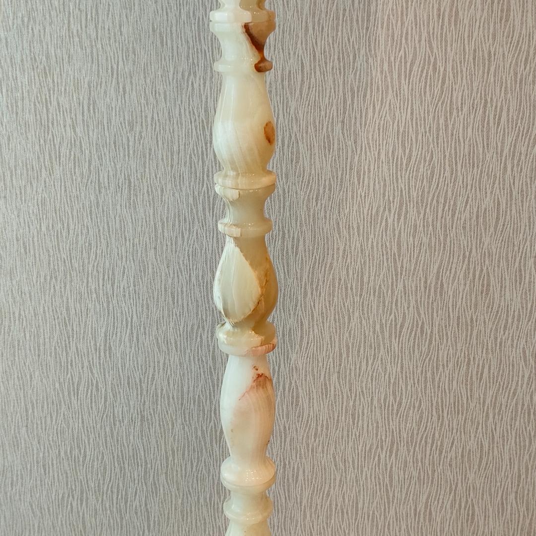 アンティーク　 スタンドランプ　大理石　フリンジシェード　照明　A8