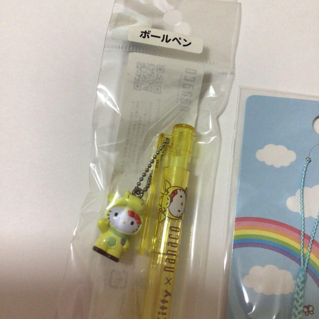 ハローキティ　✖️ nanaco ストラップ　ボールペン(黄色)