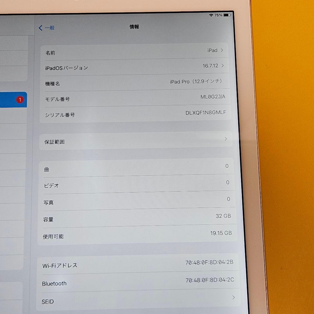 iPad Pro 12.9インチ 第1世代 Wi-Fi 32GB　#379