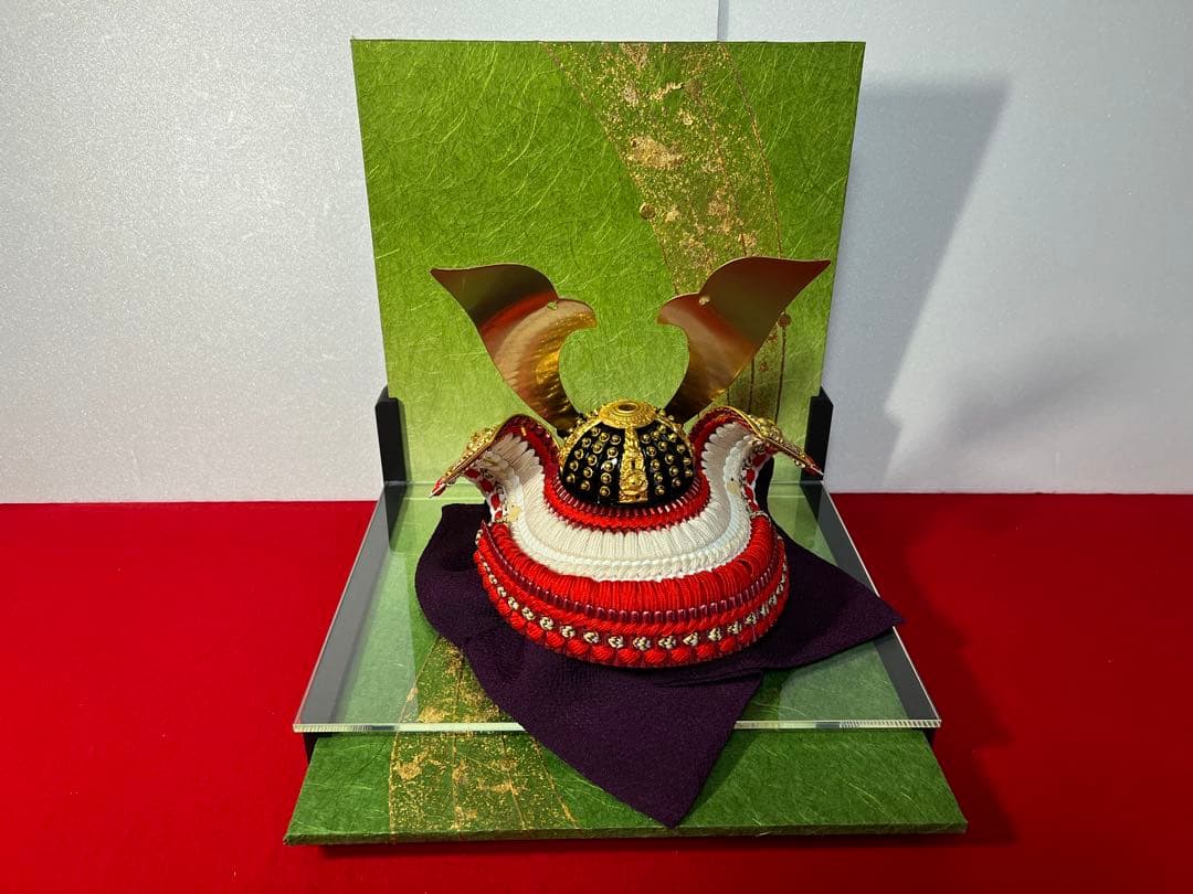 8号中白赤縅　大鍬形の兜　セット