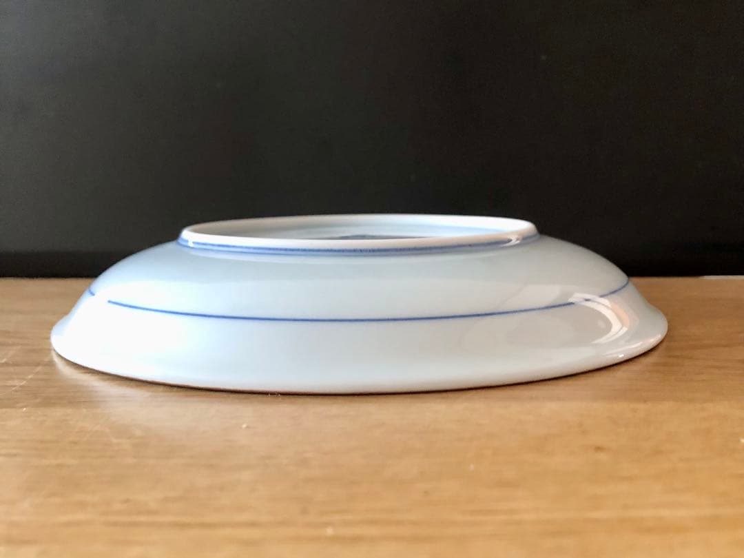 値下げ【未使用】波佐見焼 洸琳窯 染付 山水唐草 皿 18cm 和皿