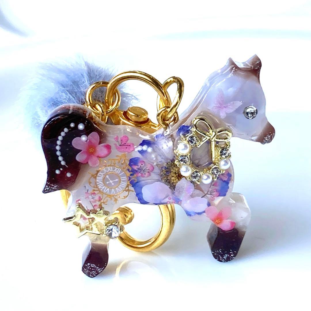 ♡ゆずれもん様♡オルゴナイト❤お馬ちゃん☆キーホルダー★レジンキーホルダー
