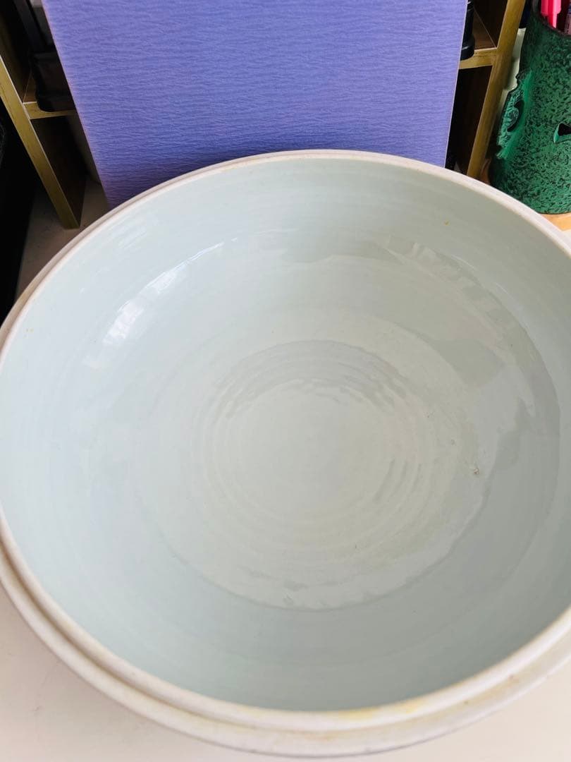 黃地　青花　龍紋　大明宣徳年製　大鉢