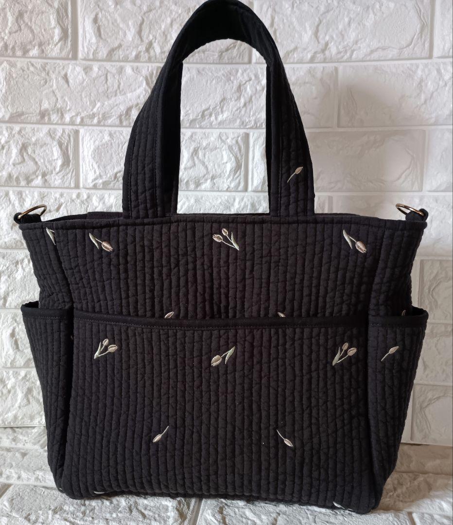 ヌビバッグ 外ポケット サイドポケット付き 底板 ハンドメイド