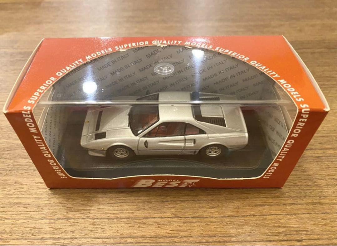 中古品 希少！1/43 ベストモデル フェラーリ 208GTBターボ シルバー