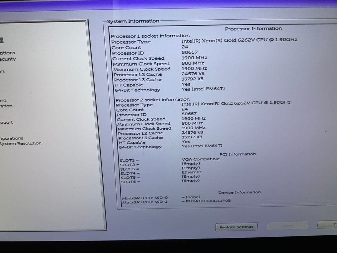 ワークステーション Dell T7820 Xeon 6262V x2 64GB