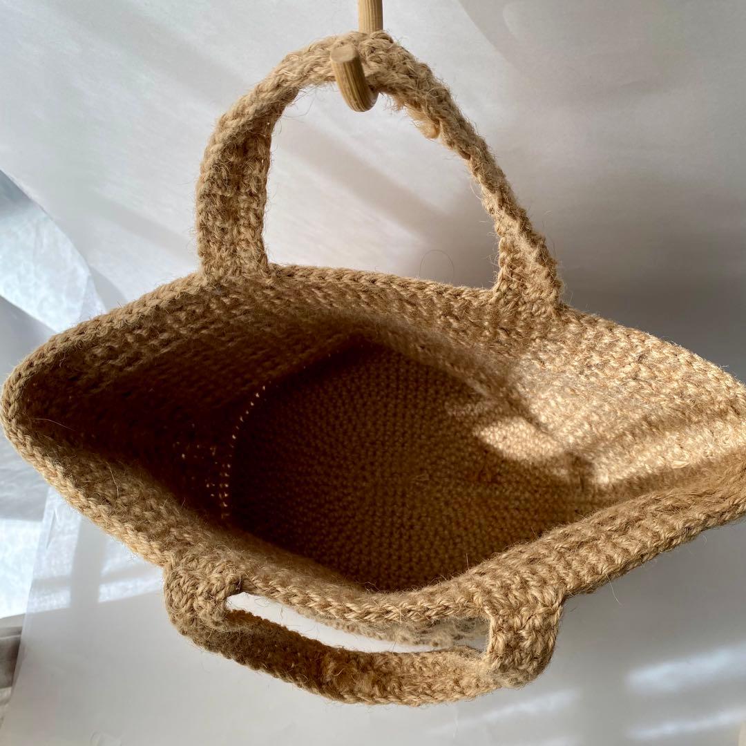 【新品】【ハンドメイド】麻紐のマルシェバッグ（大きめサイズ）トートバッグ