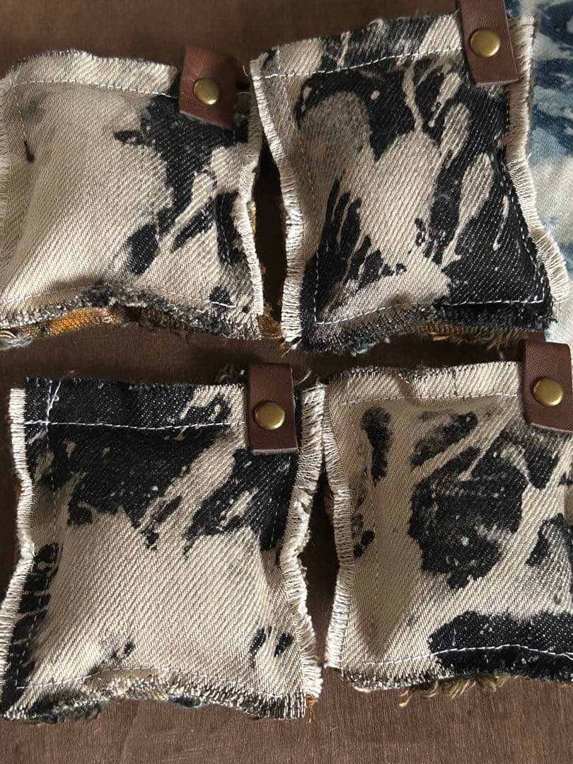 コラボ‼️染めデニムクッションタグレオパNo.682