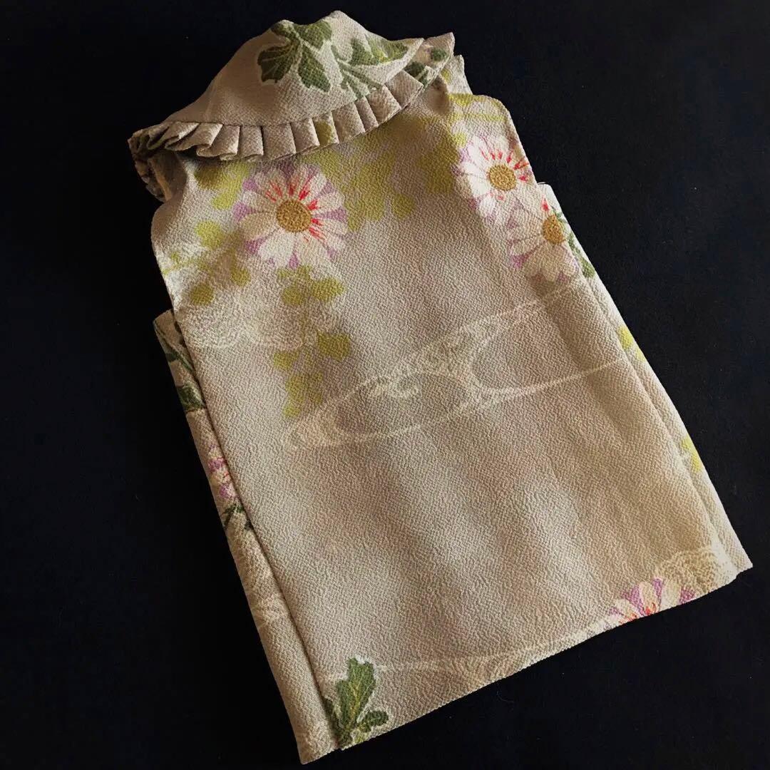 ＊ 市松人形 江戸縮緬 被布 8号〜10号 ロング ＊ 正絹 アンティーク