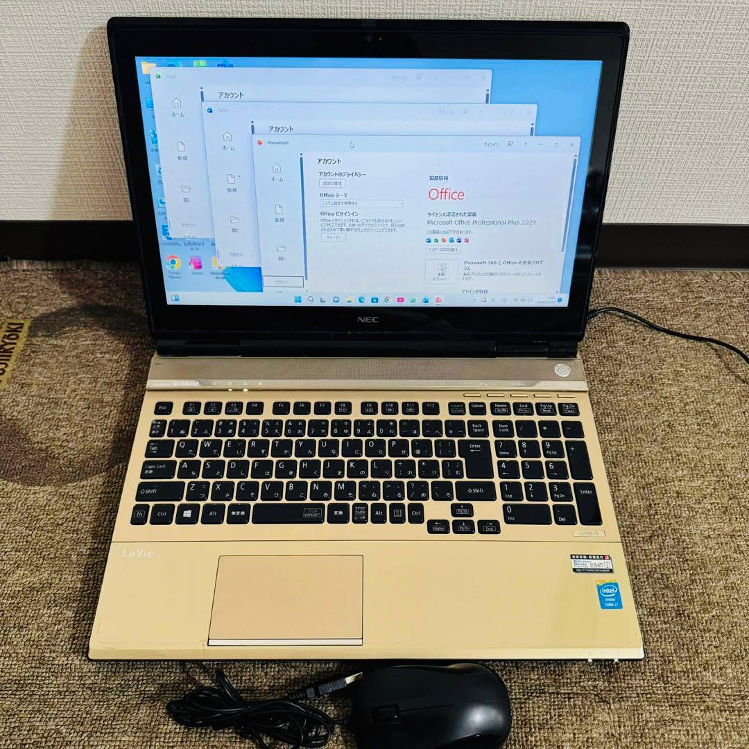 S359 NECノートパソコンi7メモリ8G SSD高速Window11オフィス