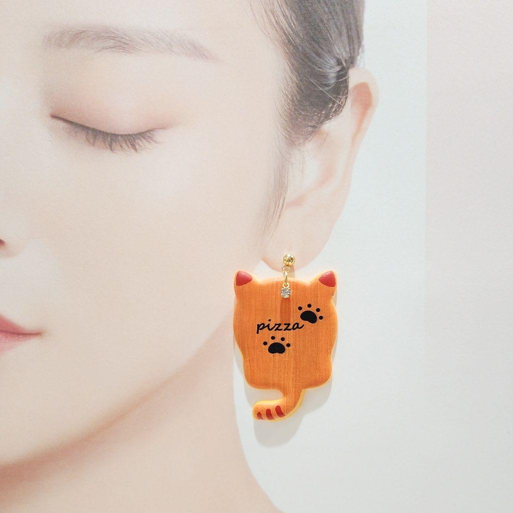 斬新♡可愛い♡猫ピザ ピアス♡
