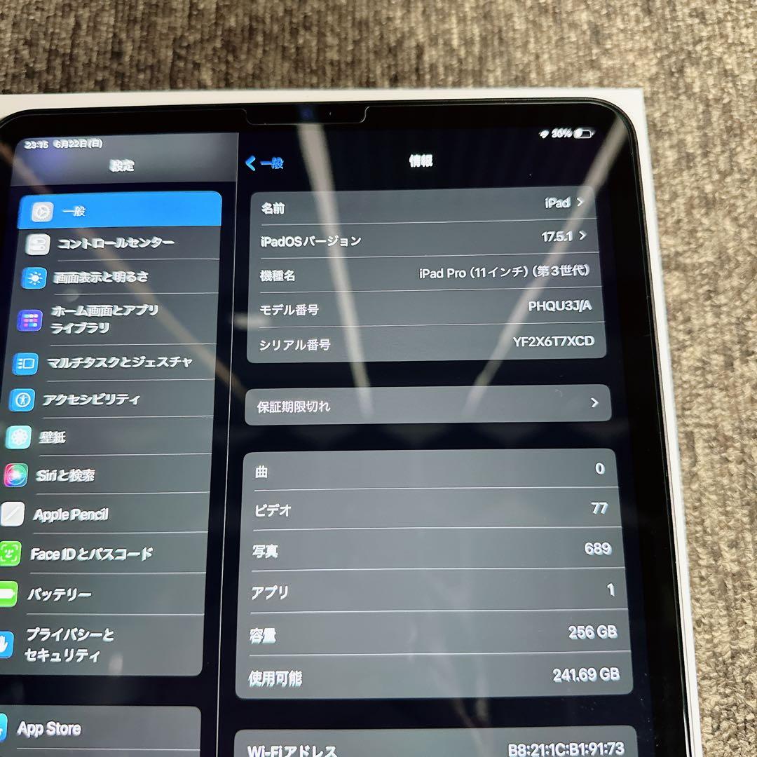 美品 iPad Pro 11インチ第3世代 256Gb