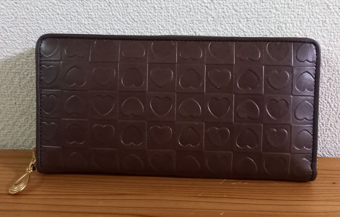 職人さん手造り　日本製本格革長財布　ハート