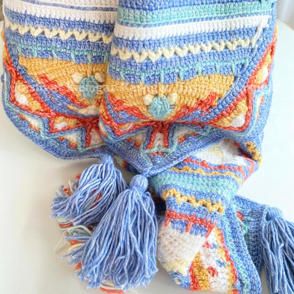 Azerbaijanモチーフ かぎ針 編み マルチカバー ひざかけ こたつカバー