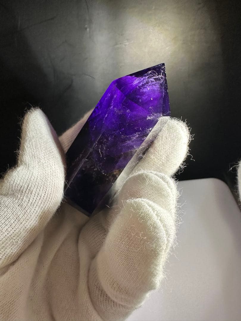 極美品 ボリビア産アメトリン ポイント 高発色 バイカラー水晶 348