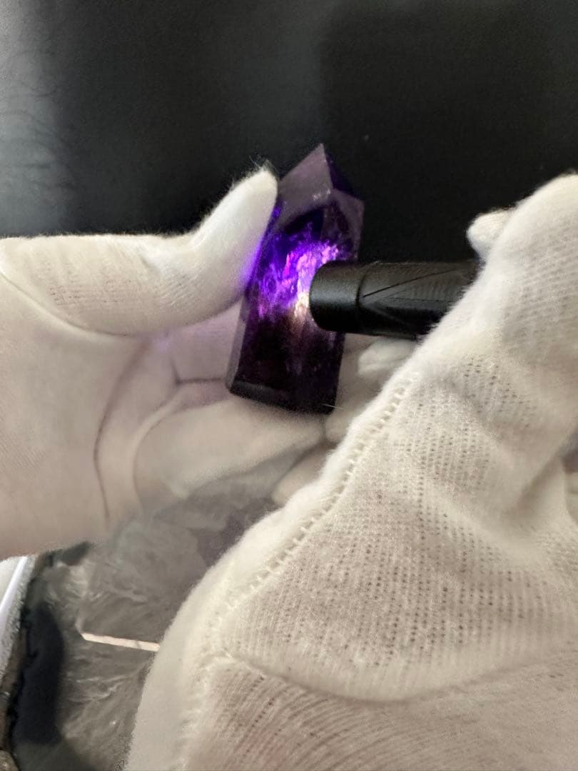 極美品 ボリビア産アメトリン ポイント 高発色 バイカラー水晶 348