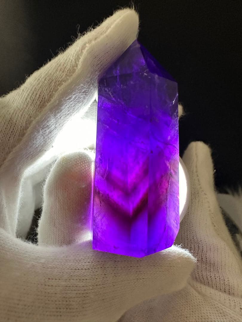 極美品 ボリビア産アメトリン ポイント 高発色 バイカラー水晶 348