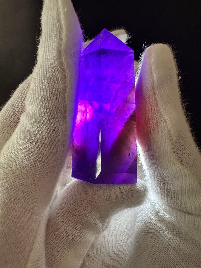 極美品 ボリビア産アメトリン ポイント 高発色 バイカラー水晶 348