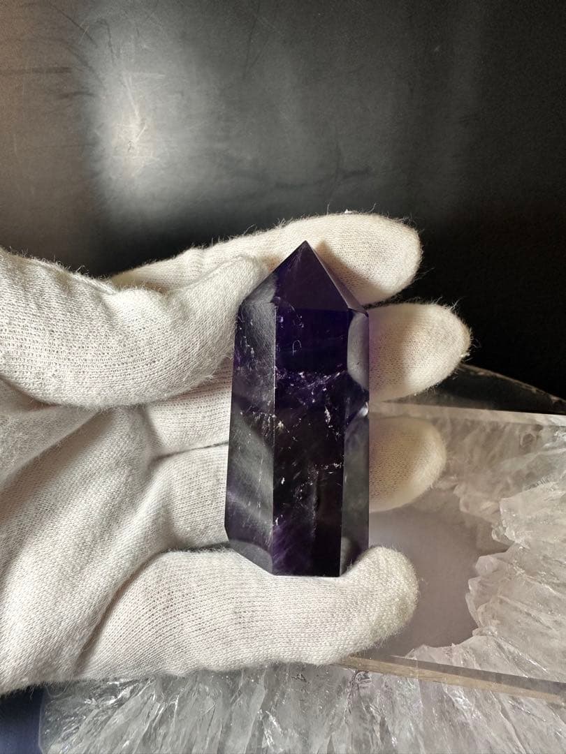 極美品 ボリビア産アメトリン ポイント 高発色 バイカラー水晶 348