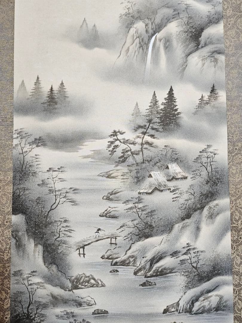 掛け軸-水墨山水画