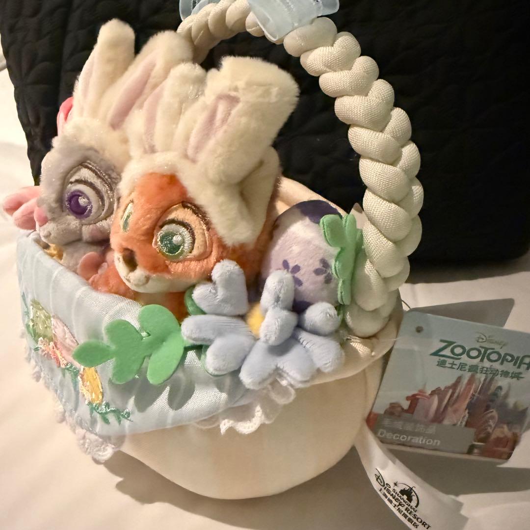 上海ディズニー　ズードピア　ニック&ジュディ　ぬいぐるみ籠