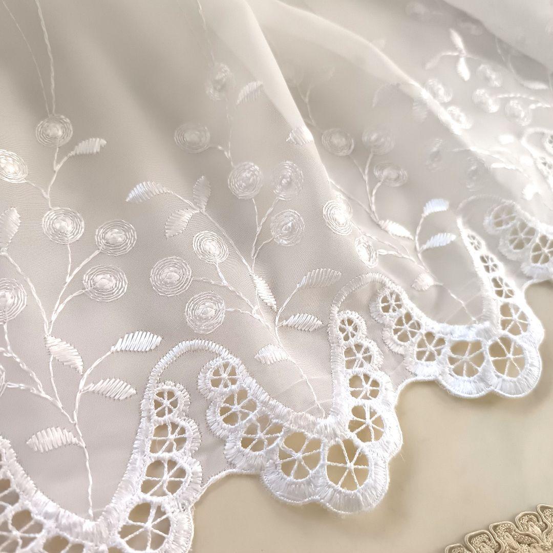 カフェカーテン【ピコ様オーダー品　トルコ刺繍レース　スカラップ】ハンドメイド